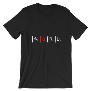 PALABRA - Cool Letter Tiles Game Lover Unisex Shirt / Spelling Word Scrabble Geek Nerd Player Camiseta / Mejor Souvenir camiseta de manga corta