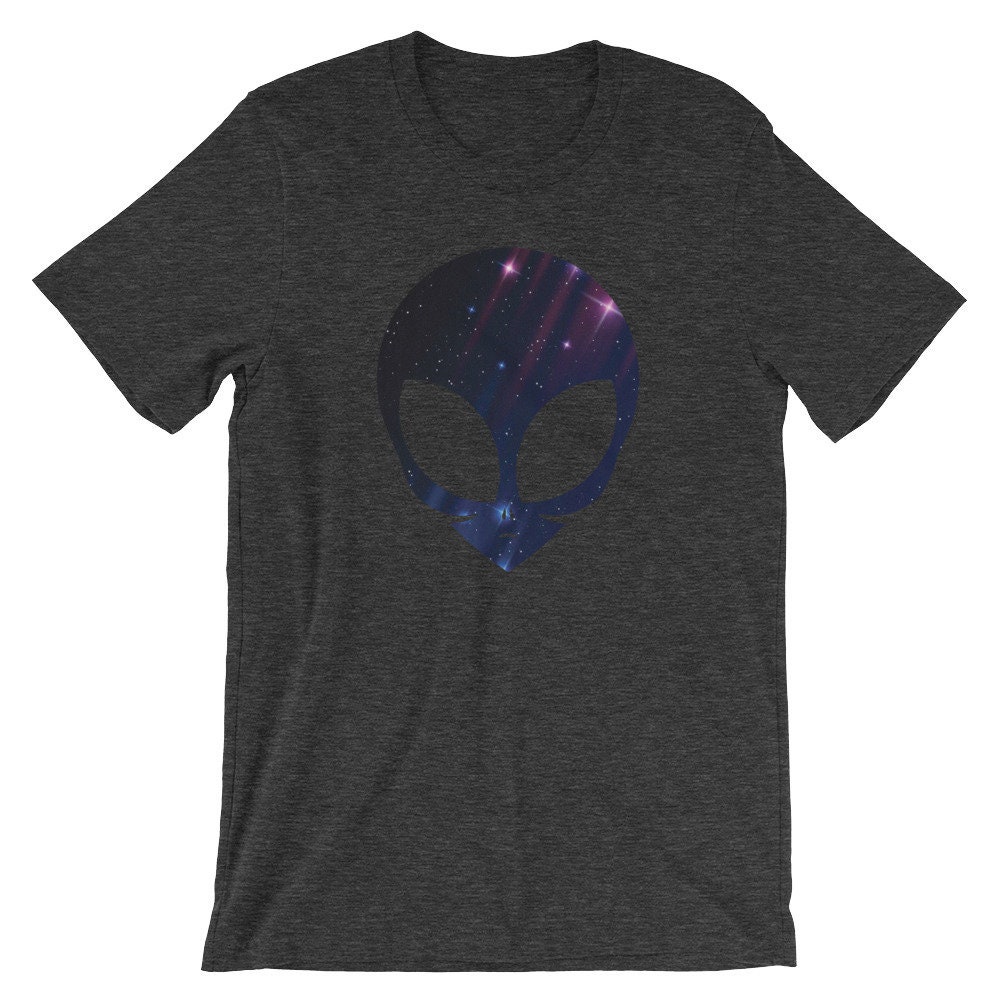Alien Head Shirt | Starry Night Sky Alien T-shirt | Cosmic Space Alien ...