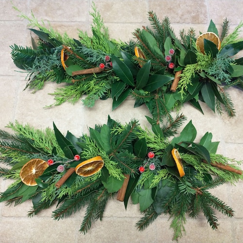 Fresh Christmas Garland Mantlepiece. Scented Dried Oranges Etsy UK