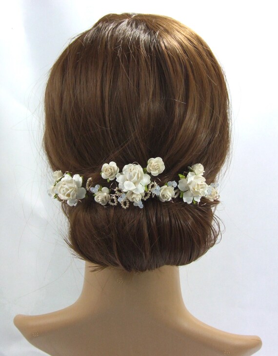 First Communion Headpiece Ivory Roses White Opal Swarovski Etsy