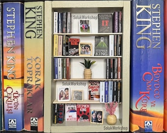 Printable Stephen King Mini Book Covers - Miniature Stephen King Books - Stephen King Books for Mini Bookshelf