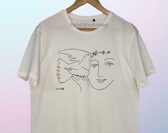 Picasso Woman and Dove Sketch T shirt - Free Shipping