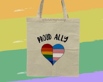 LGBTQ+ Proud Ally Totebag - Free Shipping