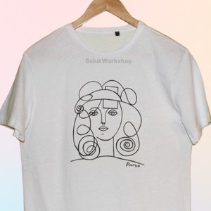 Picasso Woman With Curls Sketch T Shirt - Etsy