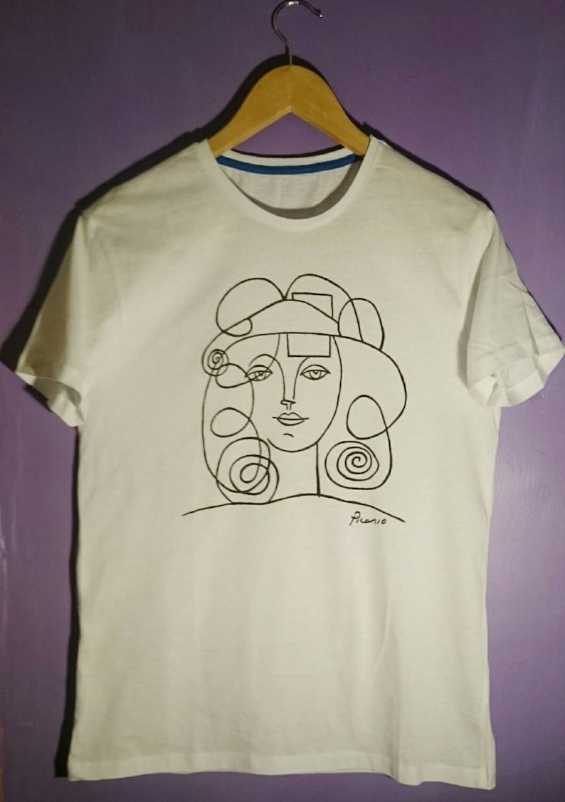 Picasso Woman with Curls Sketch t Shirt | Etsy