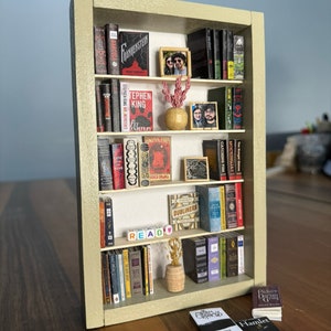 Miniature Bookshelf with Personalized Embellishments 40 Books Customized Tiny Shelf FREE SHIPPING / Perfect Gift for Bookworms image 10
