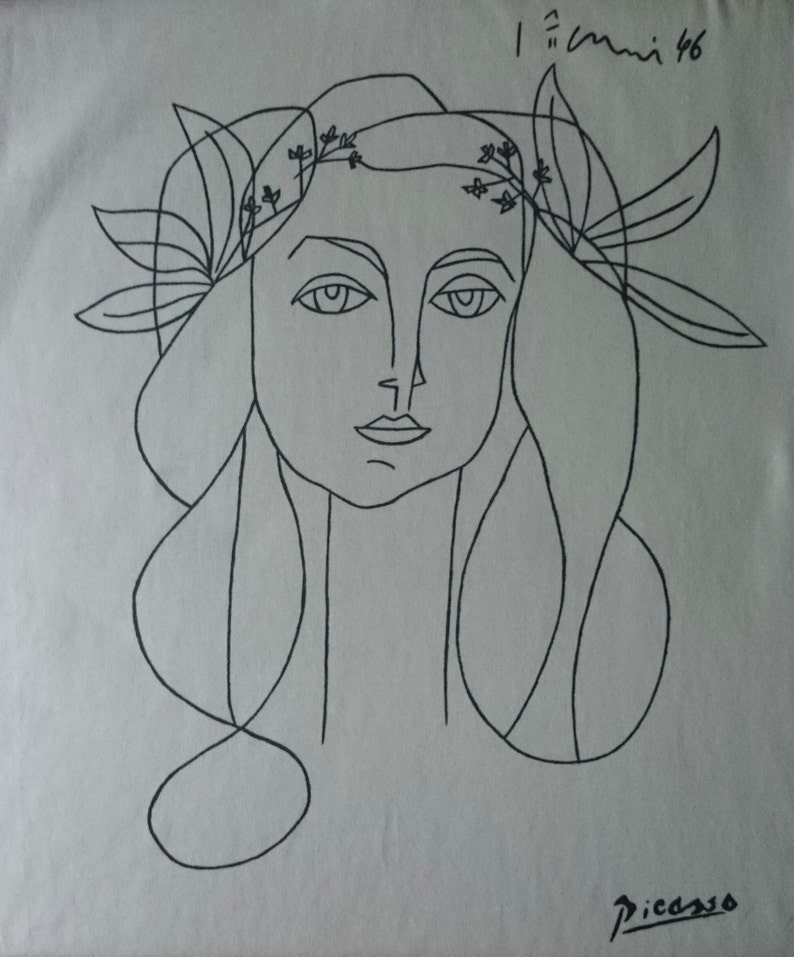 Picasso Woman Francoise Gilot Sketch T Shirt FREE SHIPPING image 5