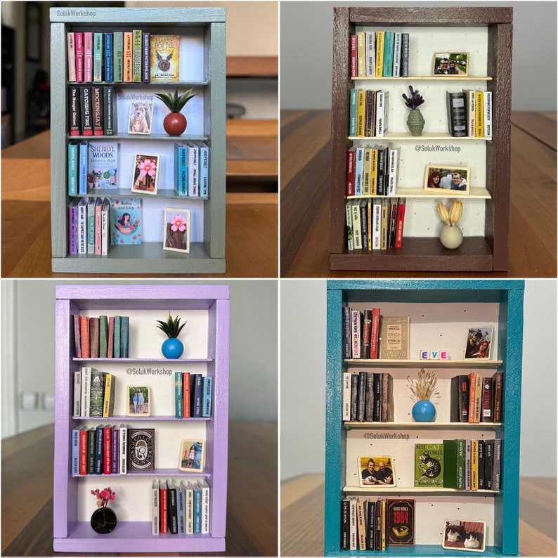 Étagère miniature personnalisée avec embellissements personnalisés LIVRAISON GRATUITE / Cadeau parfait pour les rats de bibliothèque image 10