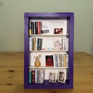 Custom Miniature Bookshelf with Personalized Embellishments FREE SHIPPING / Perfect Gift for Bookworms image 1