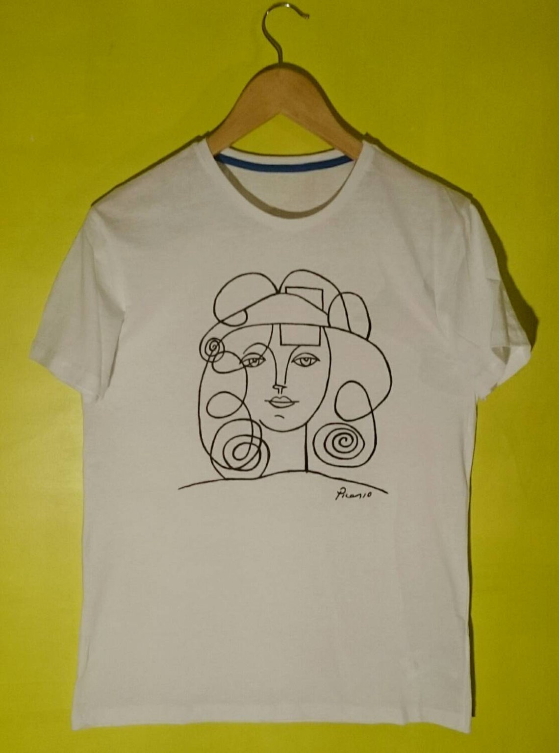 Picasso Woman With Curls Sketch T Shirt - Etsy