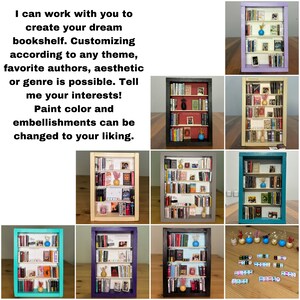 Custom Miniature Bookshelf with Personalized Embellishments FREE SHIPPING / Perfect Gift for Bookworms image 2