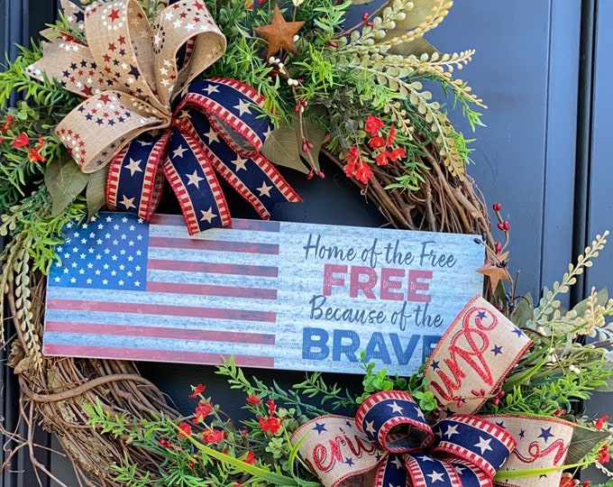 Americana Wreath, Patriotic Wreath, July 4th Wreath,memorial Day Wreath ...