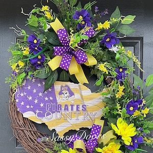 East Carolina Alumni Wreath, NC College Sports Wreath, ECU Pirates College Wreath- College Front Door Wreath, ECU Home Decor