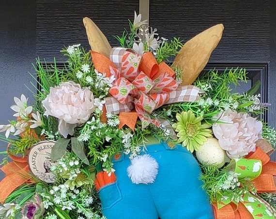 Easter Bunny Butt Wreath, Easter Wreath, Bunny Door Wreath, Spring Wreath