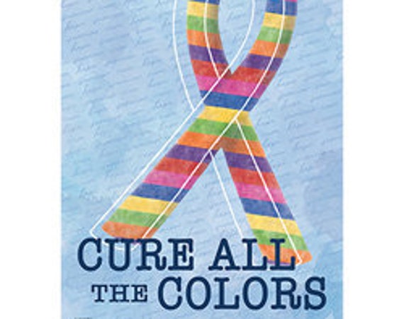 Cancer Support Flag, Rainbow  Ribbon Flag,  Cure All Cancer Awareness Flag, Garden Flag,