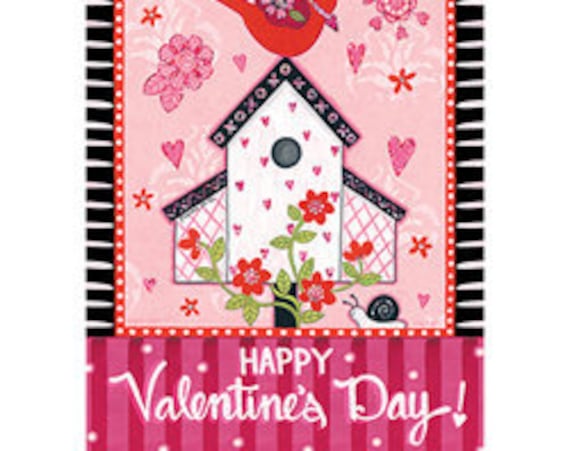 Last One! Valentines Birdhouse House  Flag, Sweetheart Valentines Day Flag, Love bird Flag