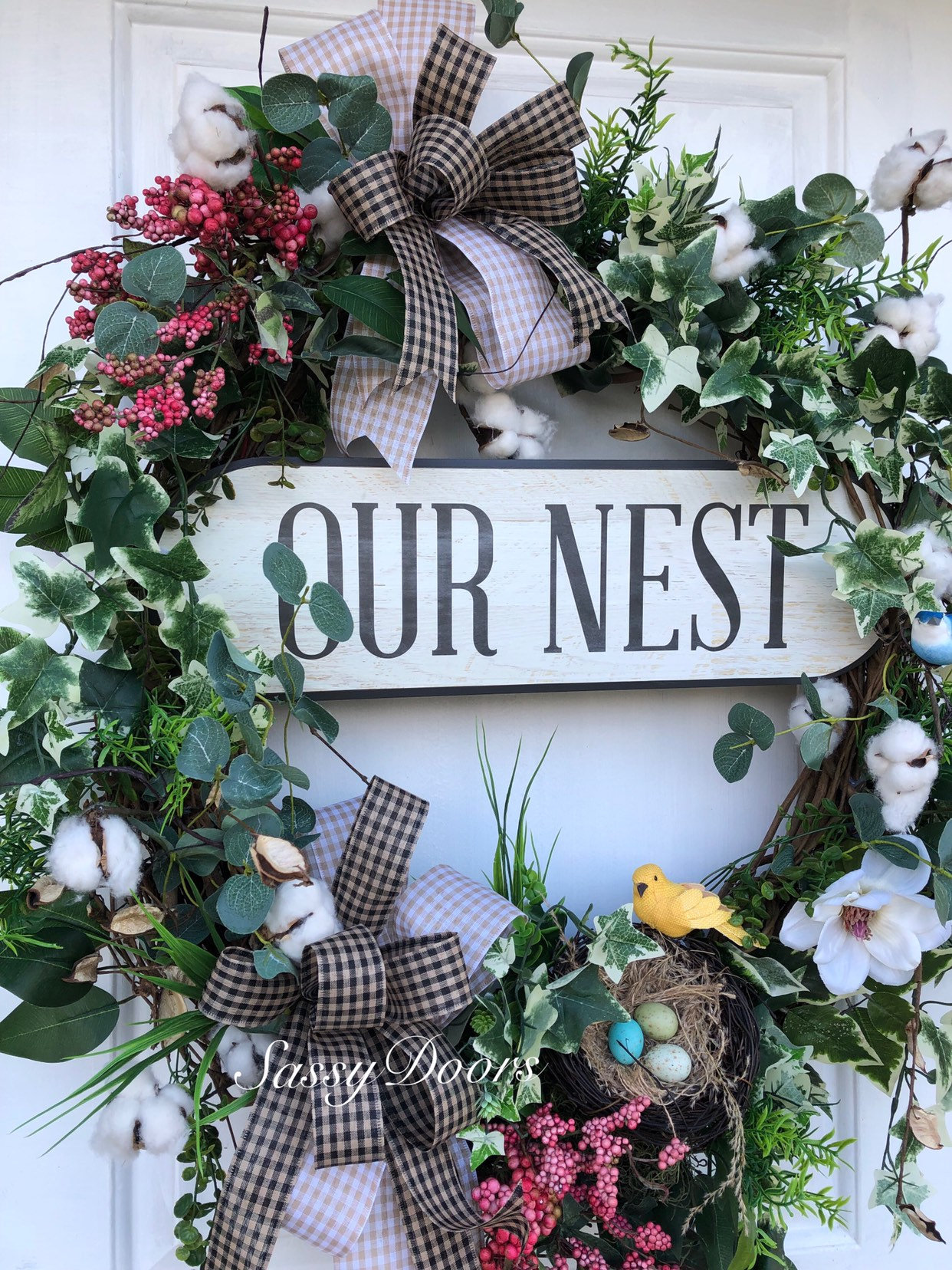 Everyday Wreath Gvine Front Door Magnolia 1