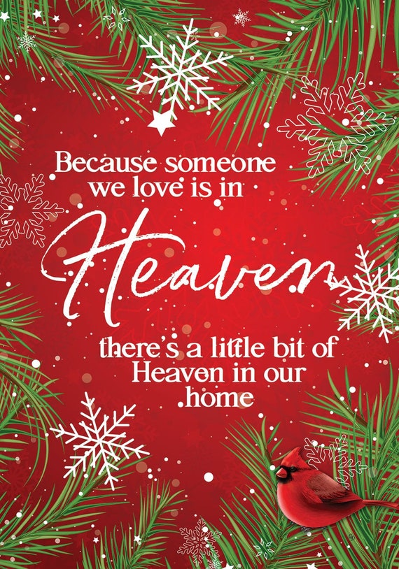 Christmas In Heaven, Memory Garden Flag, Double Sided  Garden Flag, Cemetery Garden Flag, Memory Garden Flag