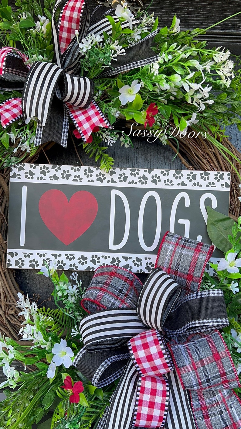 Dog Wreath Paw Print Wreath Animal Lovers Wreaths Front - Etsy