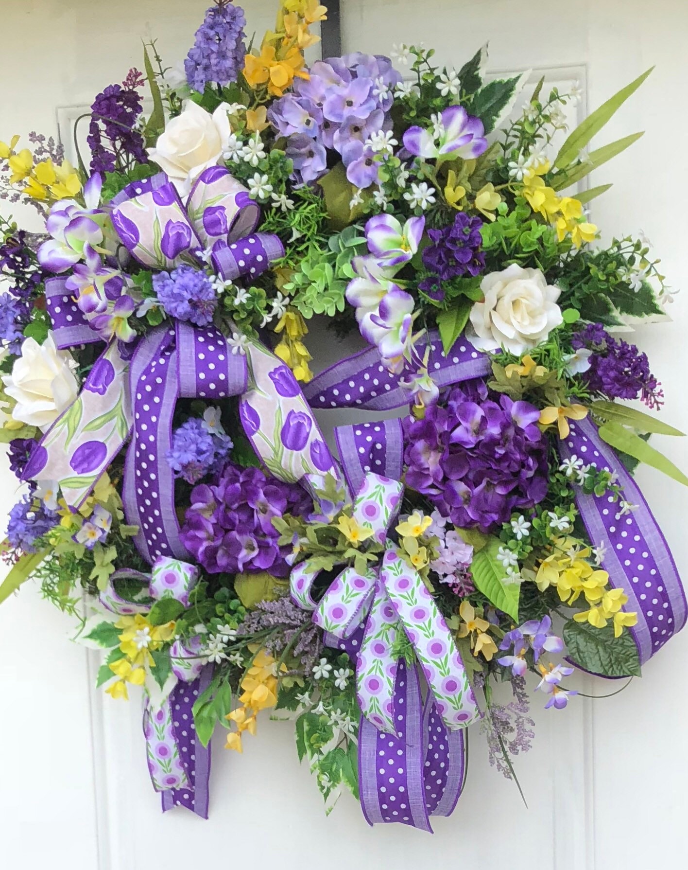 Summer Wreath, Hydrangea Wreath, Wisteria Wreath, Spring and Summer ...