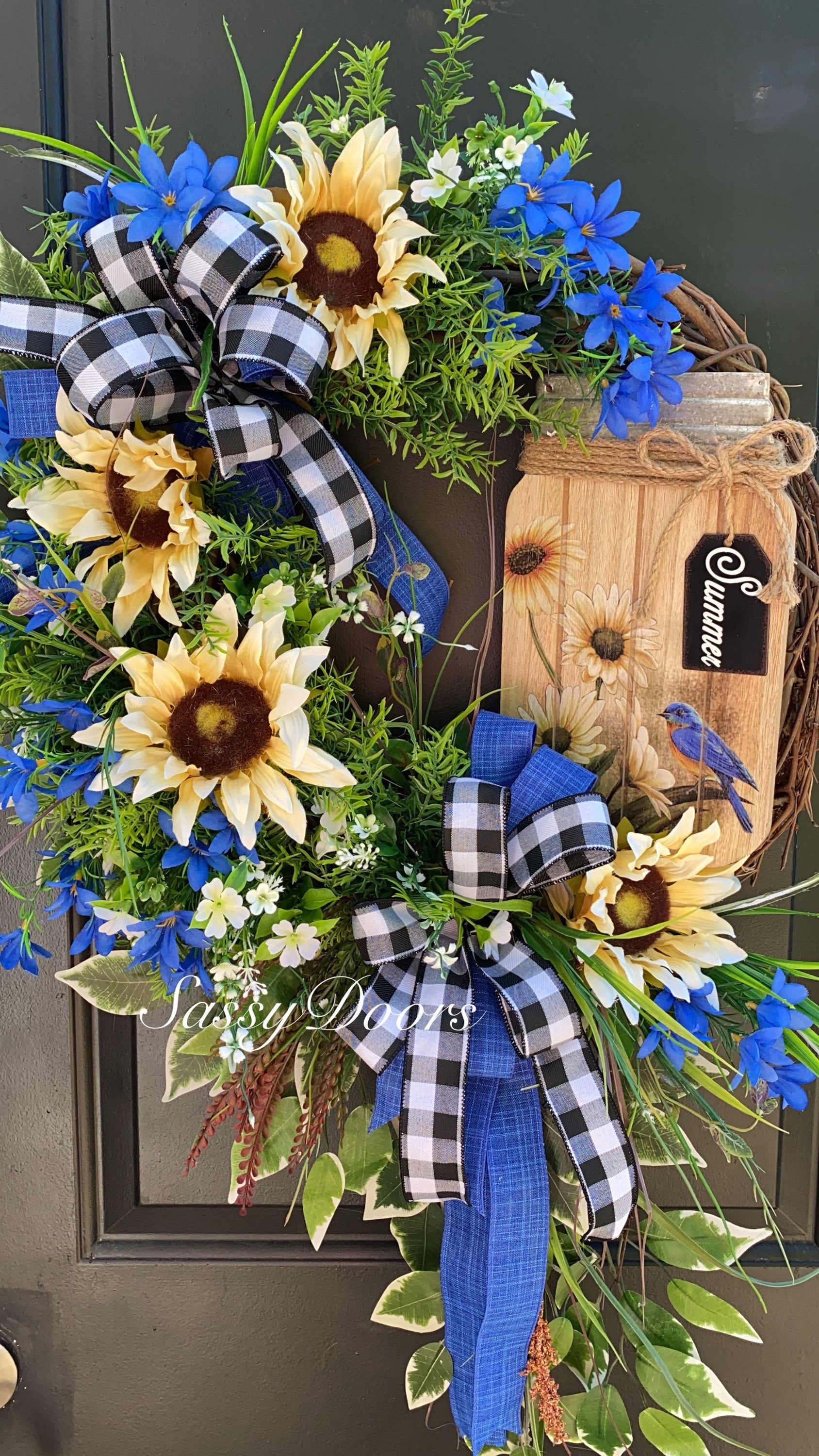 Sunflower Wreath, Front Door Wreath Sunflower Door Wreath Sassy Doors