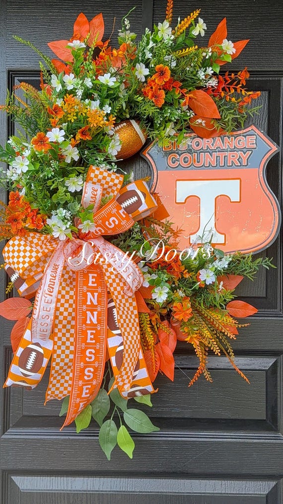 Tennessee University, Tennessee Wreath, Tennessee  Football Door Wreath Tennessee Alumni Wreath, College Door Wreath, Sports Wreath