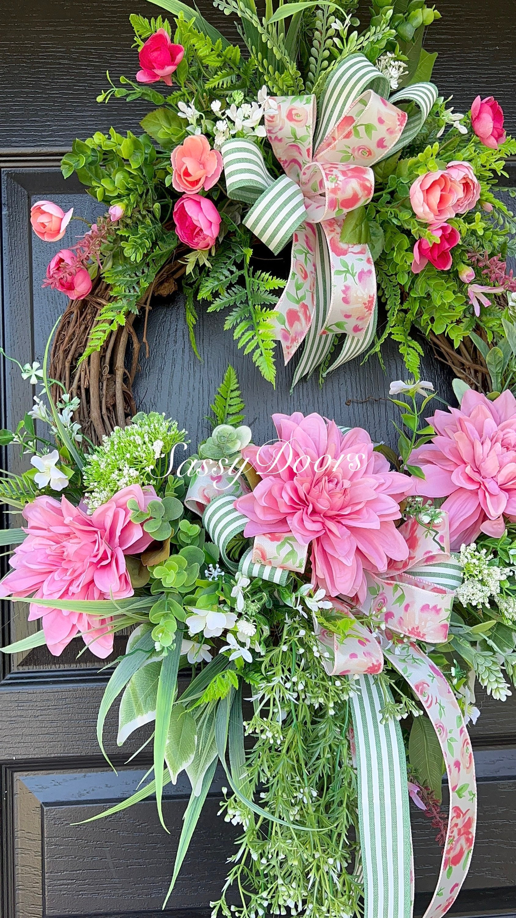 Spring And Summer Wreath- Mother’s Day Wreath, Welcome Wreath-Spring ...