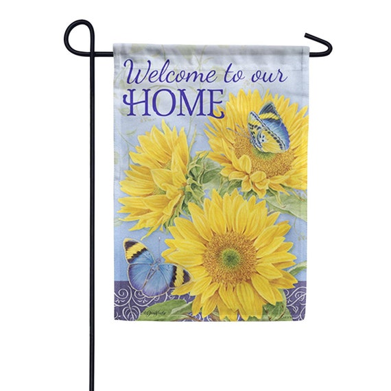 Farmhouse Sunflower Flag, Double Sided Flag, Welcome Flag, Garden Flag, Farmhouse Flag, Garden Flag