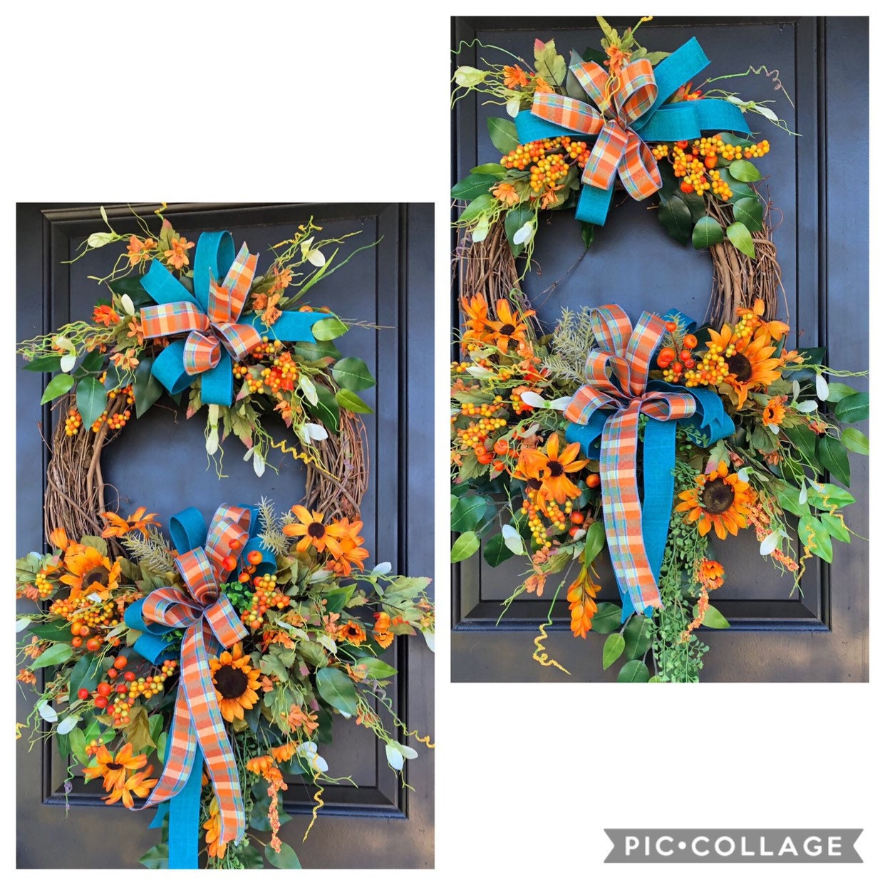 Fall Wreath Double Door Fall Wreath Hydrangea Wreath Front