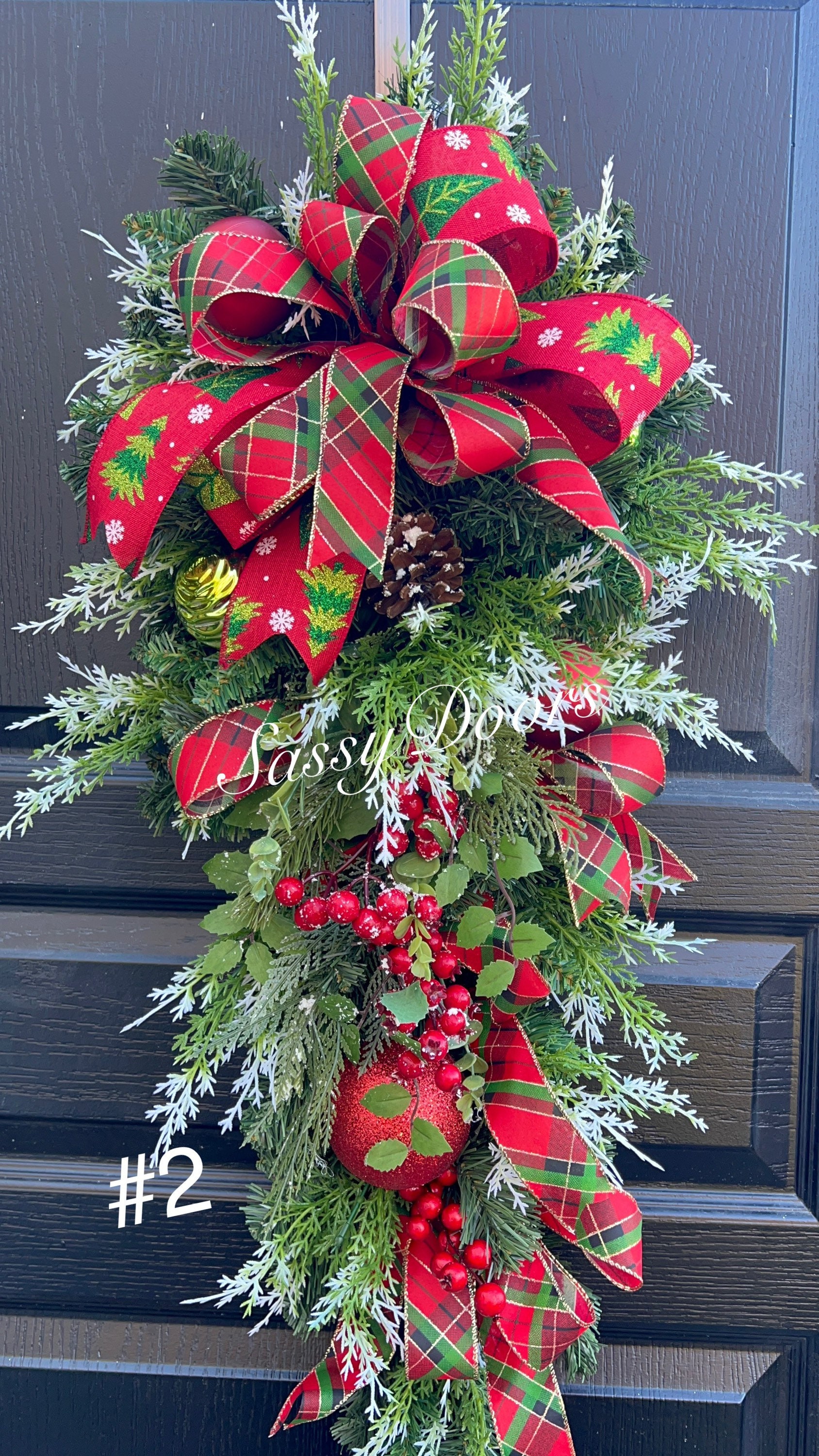 Christmas Swag Christmas Buffalo Plaid Swag Farmhouse Holiday