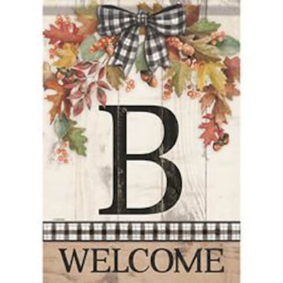 Fall Monogram Garden Flag, Monogram Flag, Fall Flag, Garden Flag,