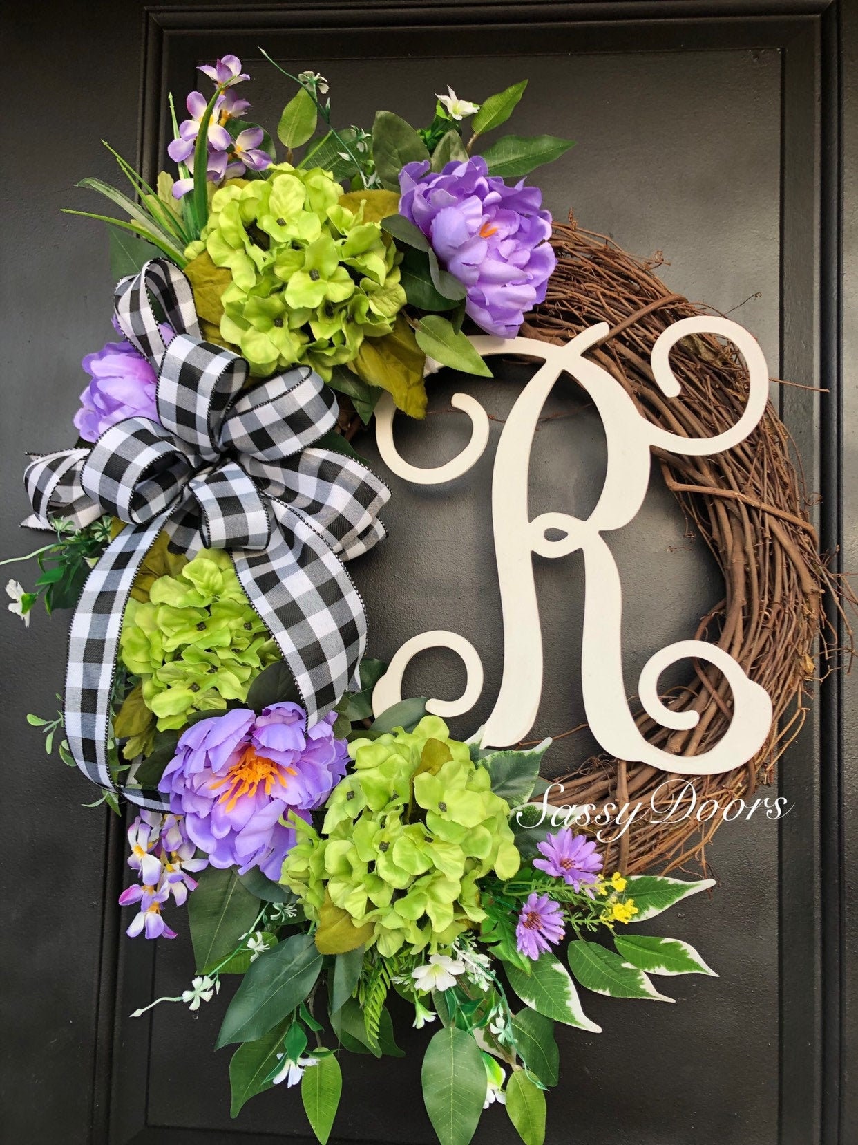 Monogram Wreath Summer WreathSummer Monogram Wreath SassyDoors