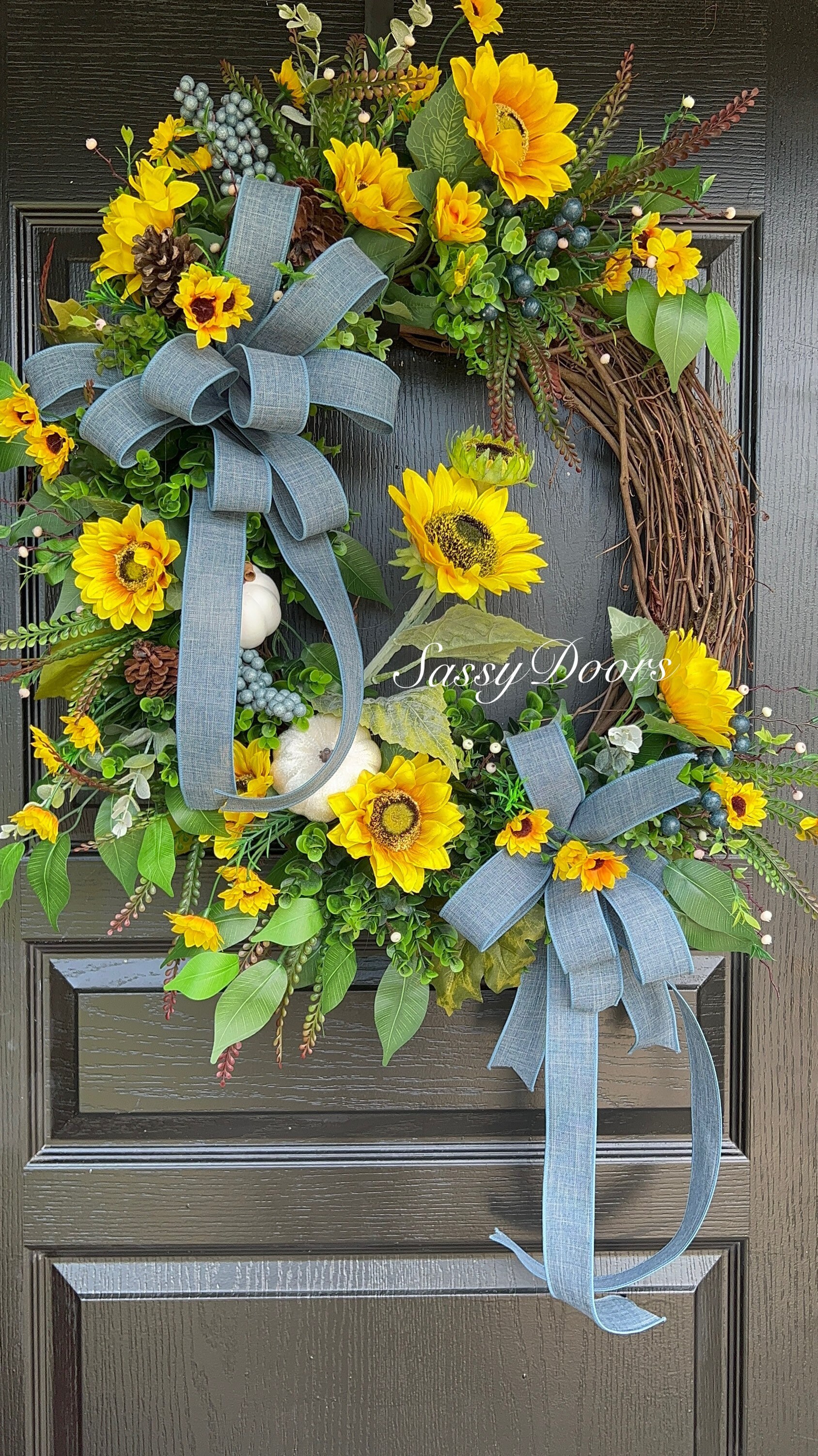Sunflower Wreaths, Wreath With Sunflowers, Fall Front Door Wreath ...