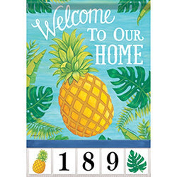 Address Flag, Pineapple Flag, Spring And Summer Flag, Garden Flag, Customizable Flag, Address Garden Flag