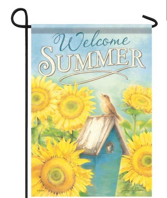 Summer Flag, Double Sided Flag, Garden Flag, Flag With Sunflowers, Welcome Home Flag, Garden Flag- Birdhouse Flag