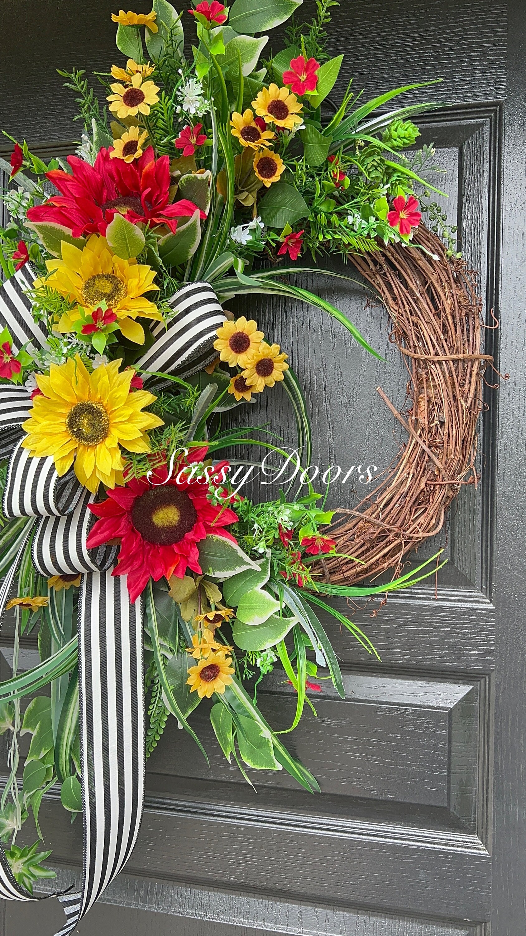 Sunflower Wreaths, Wreath With Sunflowers, Wreath For Front Door Sassy ...