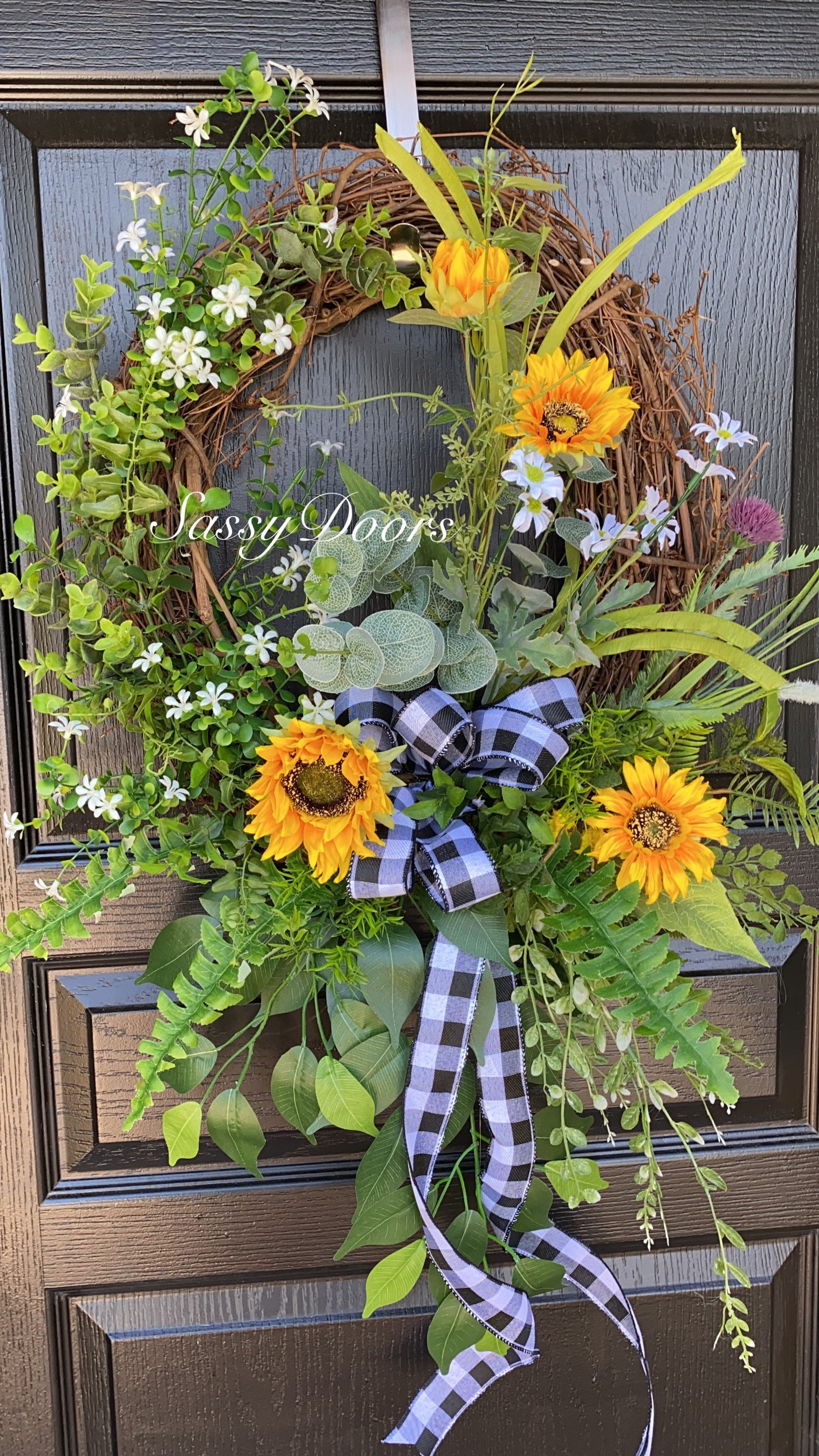 Sunflower Wreaths, Wreath With Sunflowers, Spring And Summer Front Door ...