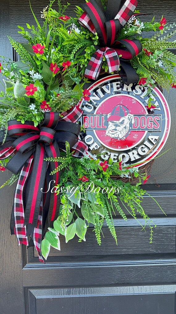 Georgia Bulldogs, University Wreath, Sports Wreath, Collegiate Wreath,