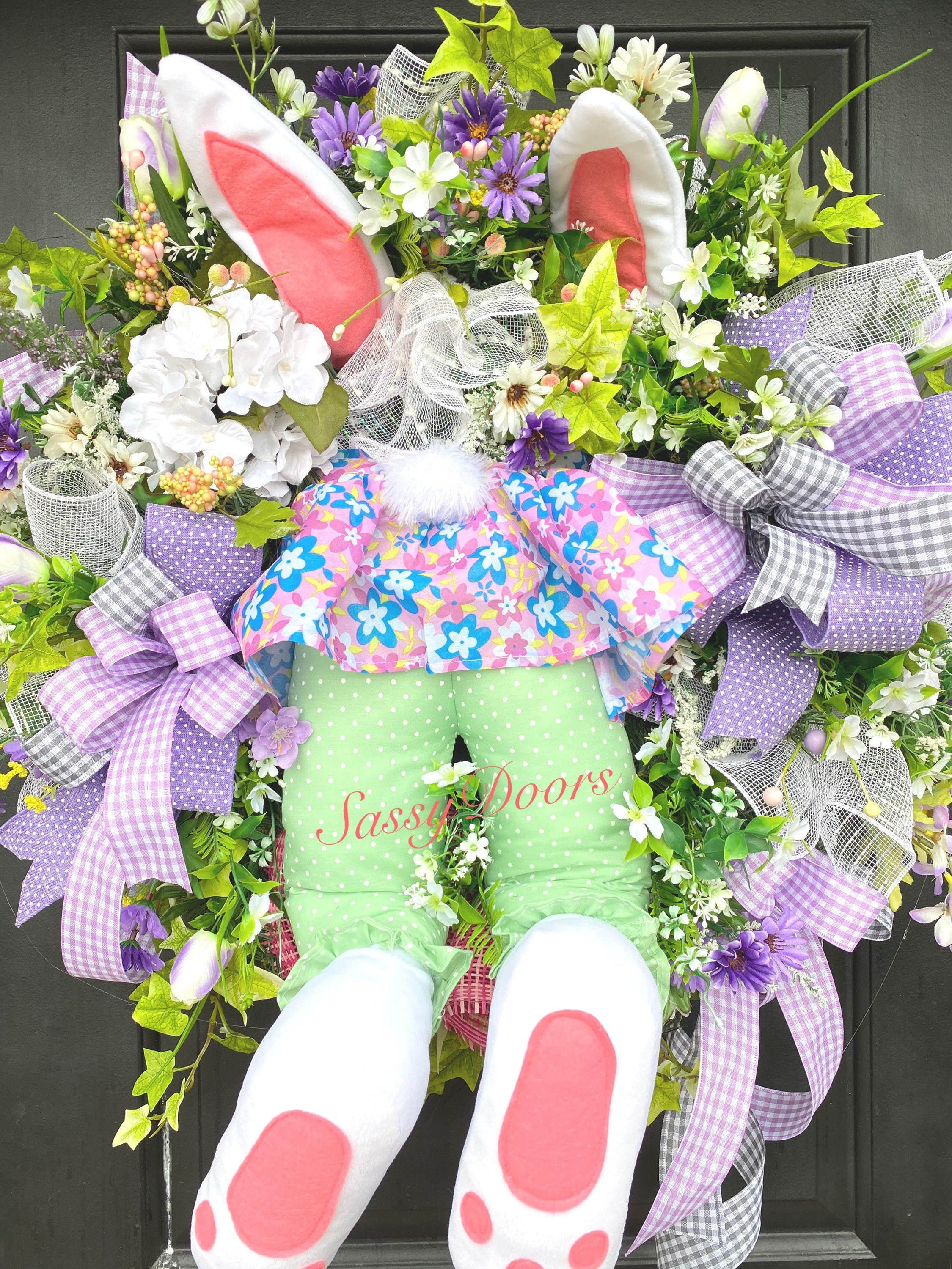 Easter Wreath, Easter Bunny Wreath, Easter Wreath For Front Door, Sassy