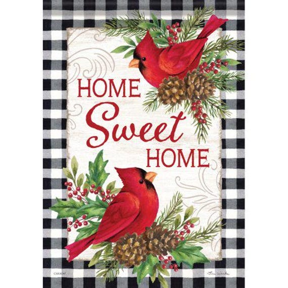 Large Cardinal Flag, Home Sweet Home Cardinal Flag, Large House  Flag, Double Sided Flag