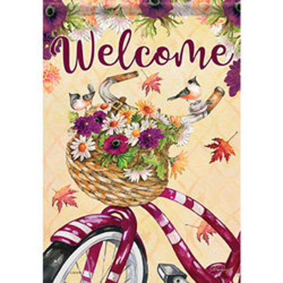Last One! Bicycle Flag, Double Sided Flag, Gift Idea, Garden Flag, Yard Accent, Small Garden Flag