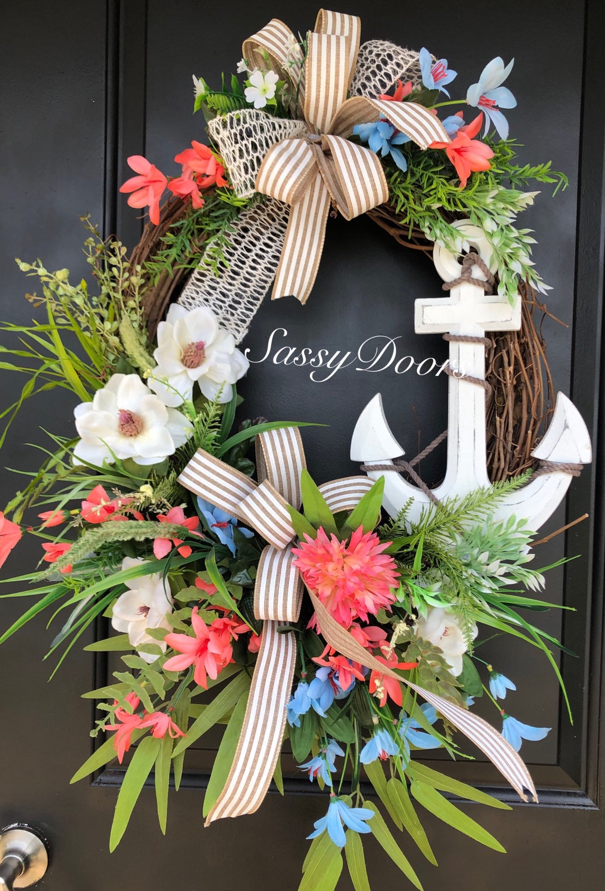 Beach Wreath, Nautical Wreath, Summer Wreath, Coastal Wreath, Front