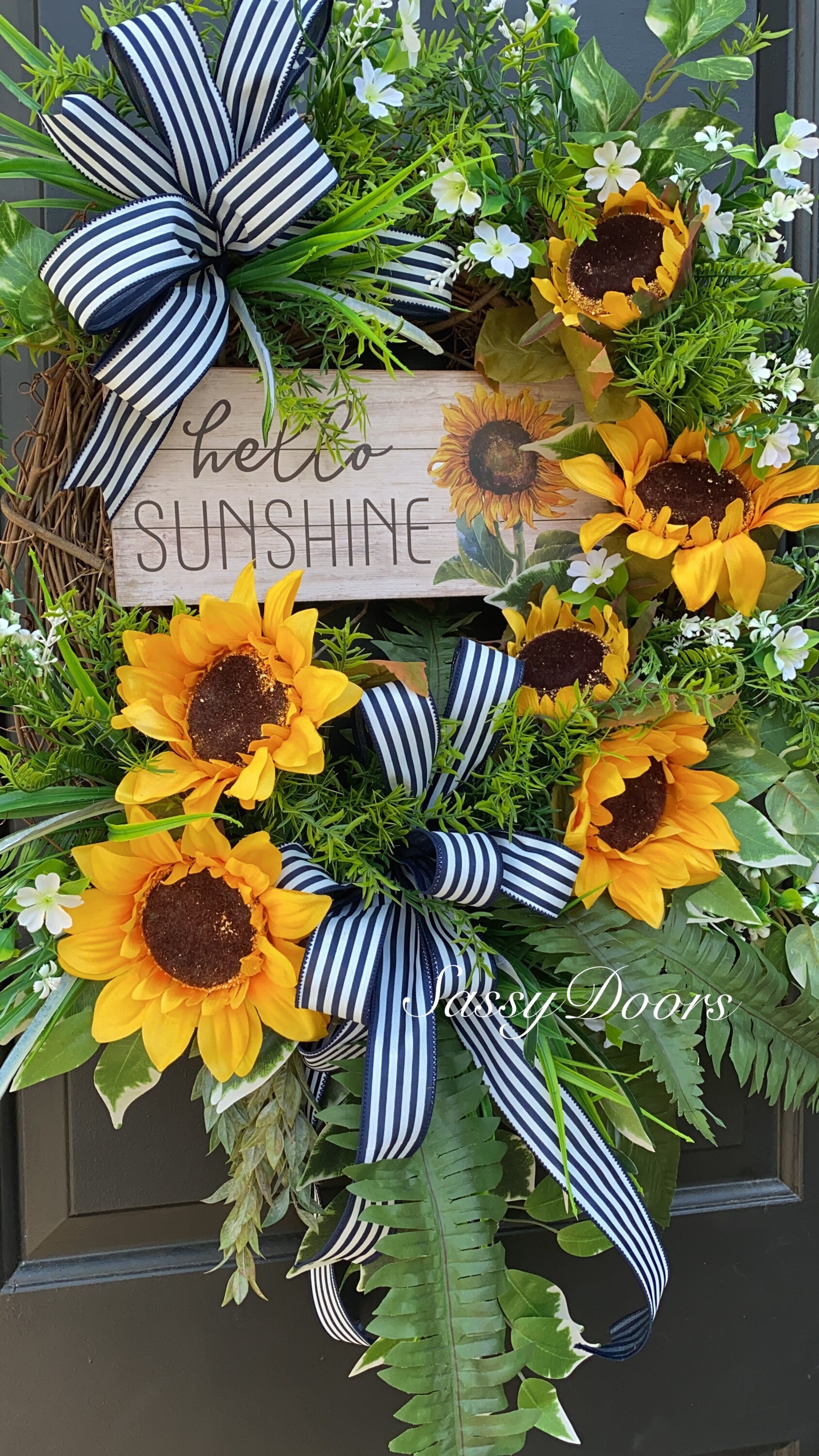 Soosubel Sunflower Front Door Wreath Year Round, 22 Artificial Spring  Summer Wreaths for Front Door, Porch, Outdoor, Indoor Decor