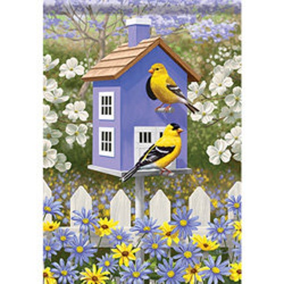 Garden Flag With Bird, Birdhouse  Flag, Garden Flag, Double Sided Flag Flag, Garden Flag