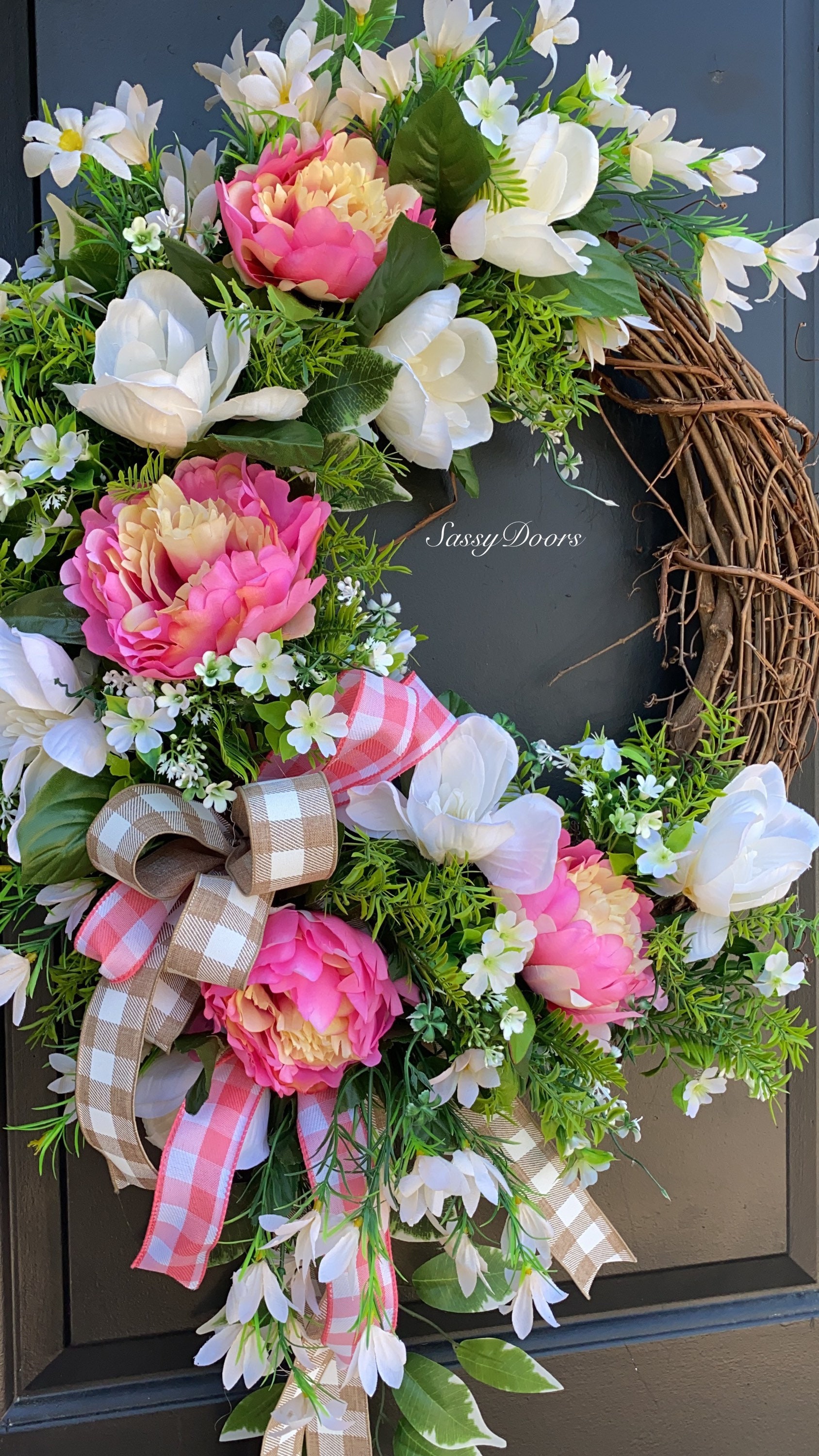 Magnolia Summer Wreath, Southern Front Door Wreath, Magnolia Wreath