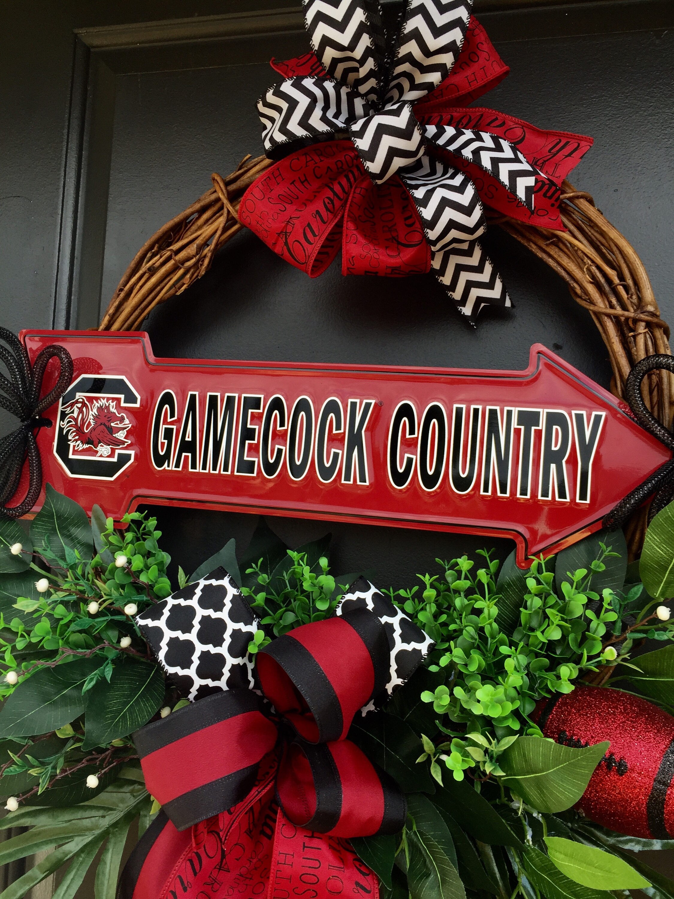 Free shipping, Football Wreath South Carolina Wreath Carolina College