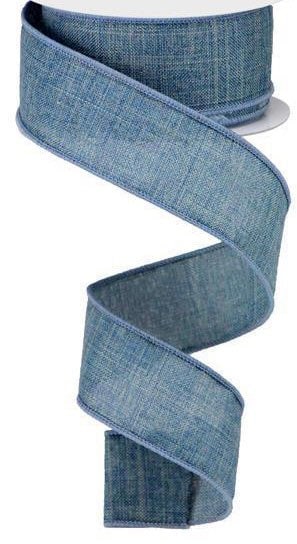 Faded Denim Wired Ribbon, 10 Yards, 1 1/2 Inch Ribbon, Craft Ribbon, 1.5  Inch Ribbon