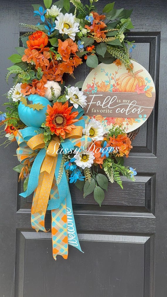 Fall Wreath, Sunflower Wreath, Pumpkin Wreath, Fall Front Door Wreath, Fall Grapevine Wreath, Thanksgiving Wreath, Sassy Doors Wreaths