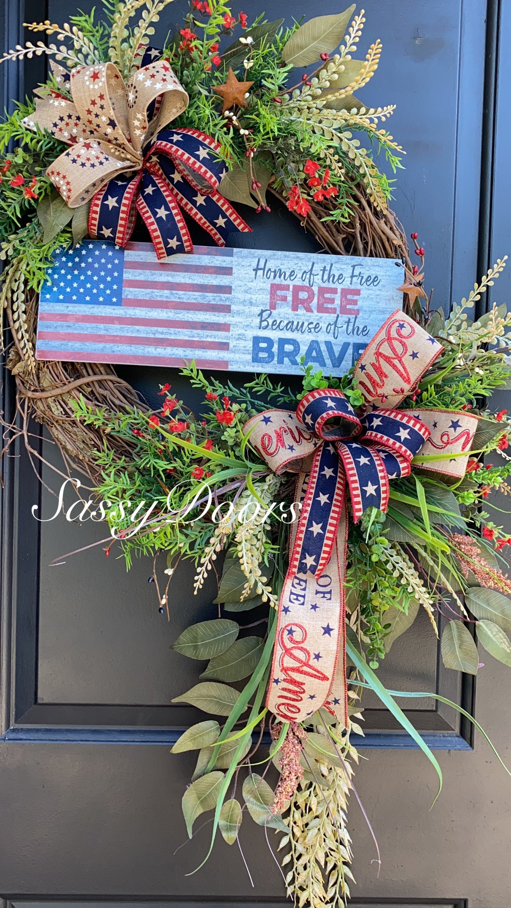 Patriotic summer wreath