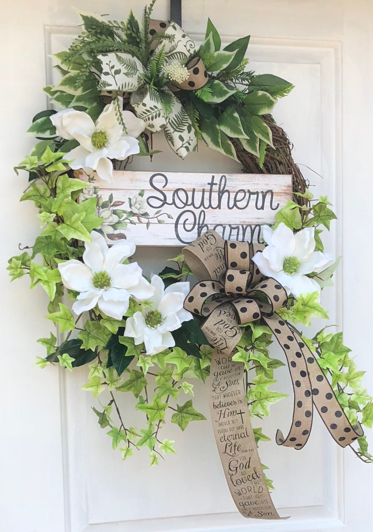 Summer Wreath, Southern Front Door Wreath, Magnolia Wreath, Everyday